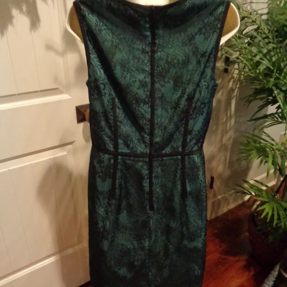 Ivy & Blu Gorgeous Cocktail Dress Blue and Black Lace Overlay Size 8 - Picture 3 of 4